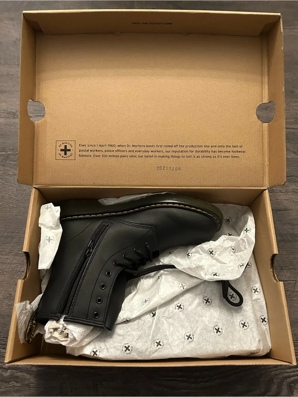 Dr. Martens Black Lace-Up Kids Combat Boot